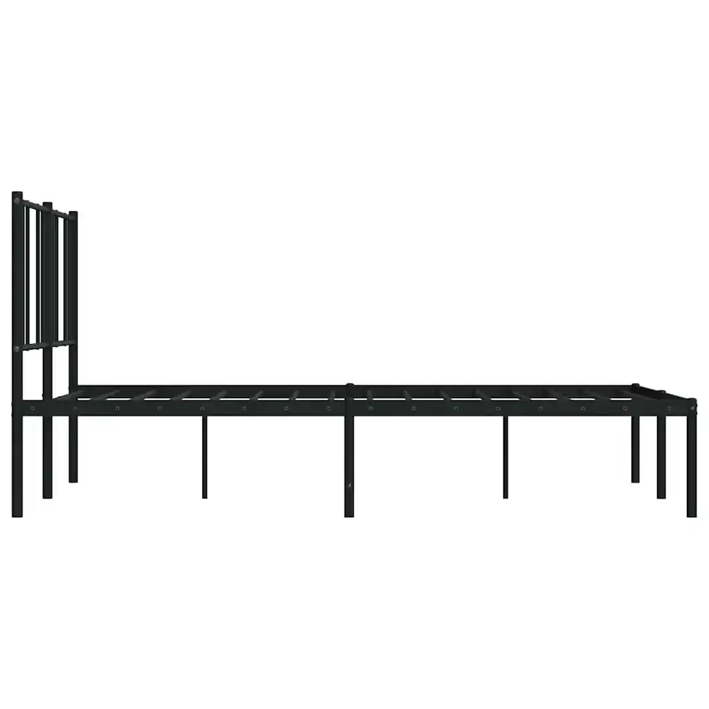 Letto matrimoniale | Letto per adulti | Giroletto con Testiera in Metallo Nero 140x190 cm - Image 7