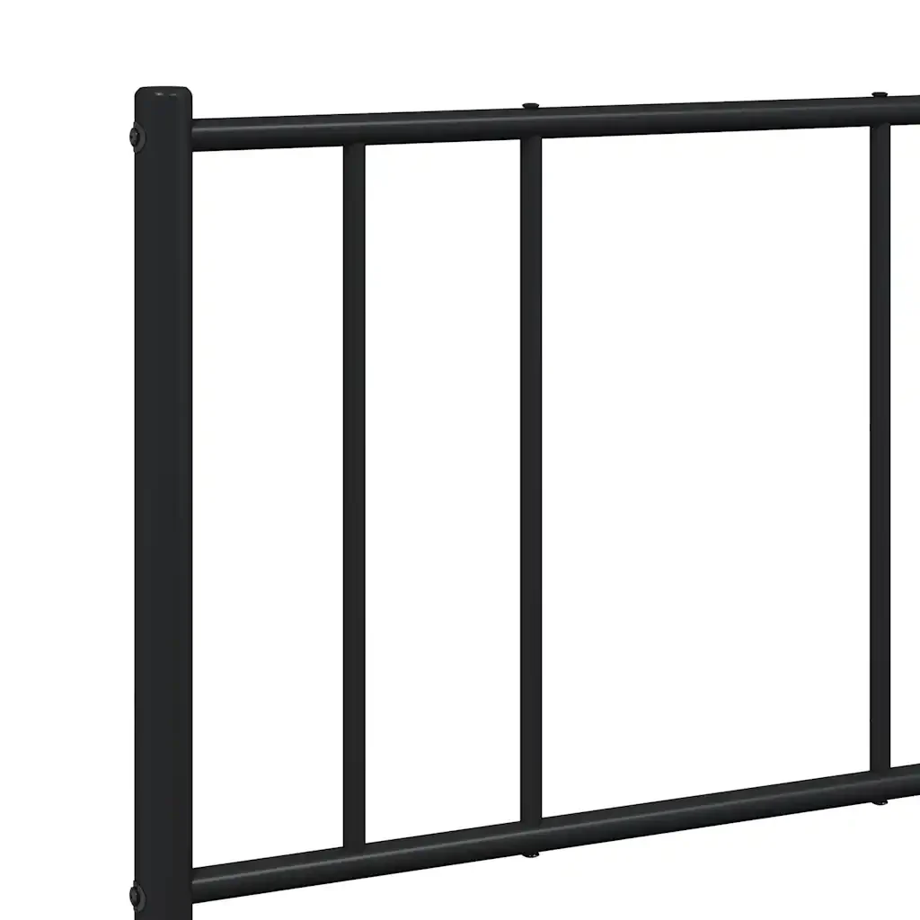 Letto matrimoniale | Letto per adulti | Giroletto con Testiera in Metallo Nero 140x190 cm - Image 9