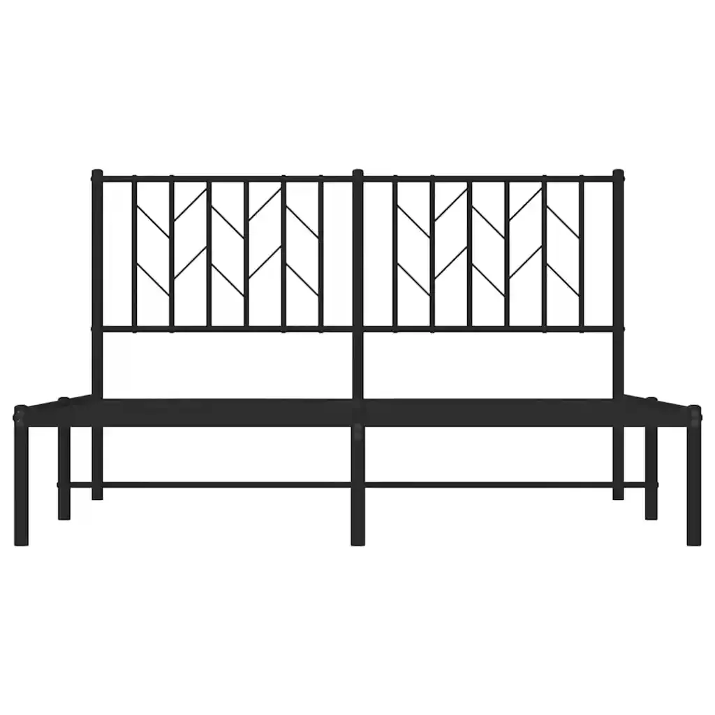Letto matrimoniale | Letto per adulti | Giroletto con Testiera in Metallo Nero 140x190 cm - Image 5