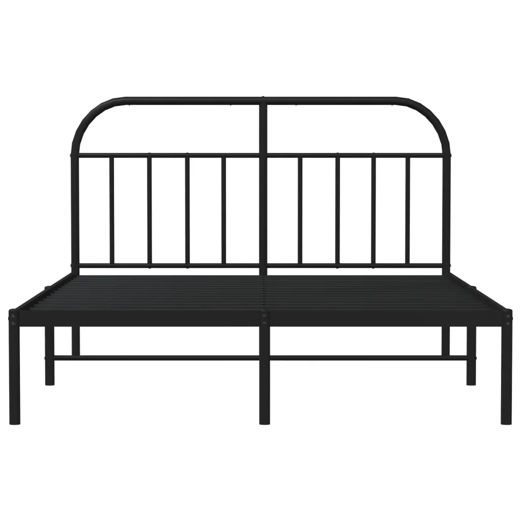 Letto matrimoniale | Letto per adulti | Giroletto con Testiera in Metallo Nero 140x200 cm - Image 6