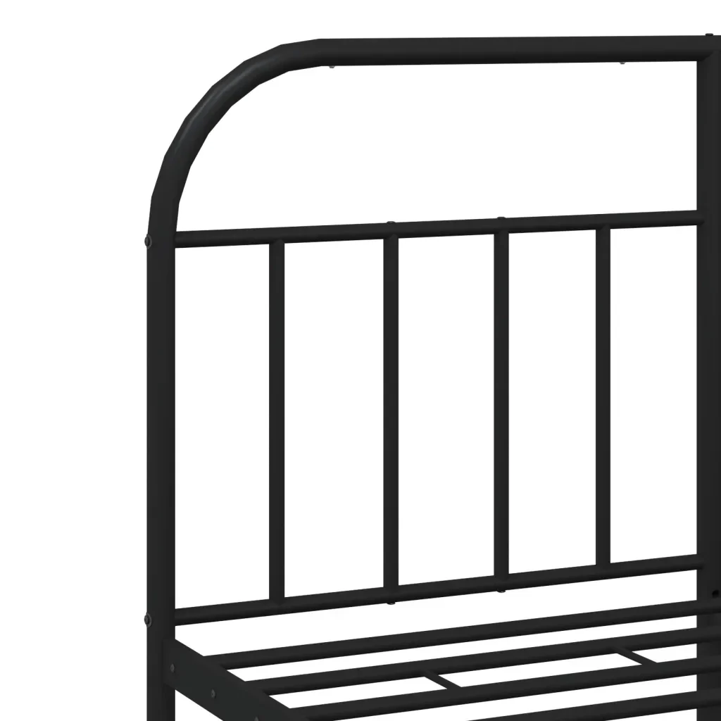 Letto matrimoniale | Letto per adulti | Giroletto con Testiera in Metallo Nero 140x200 cm - Image 9