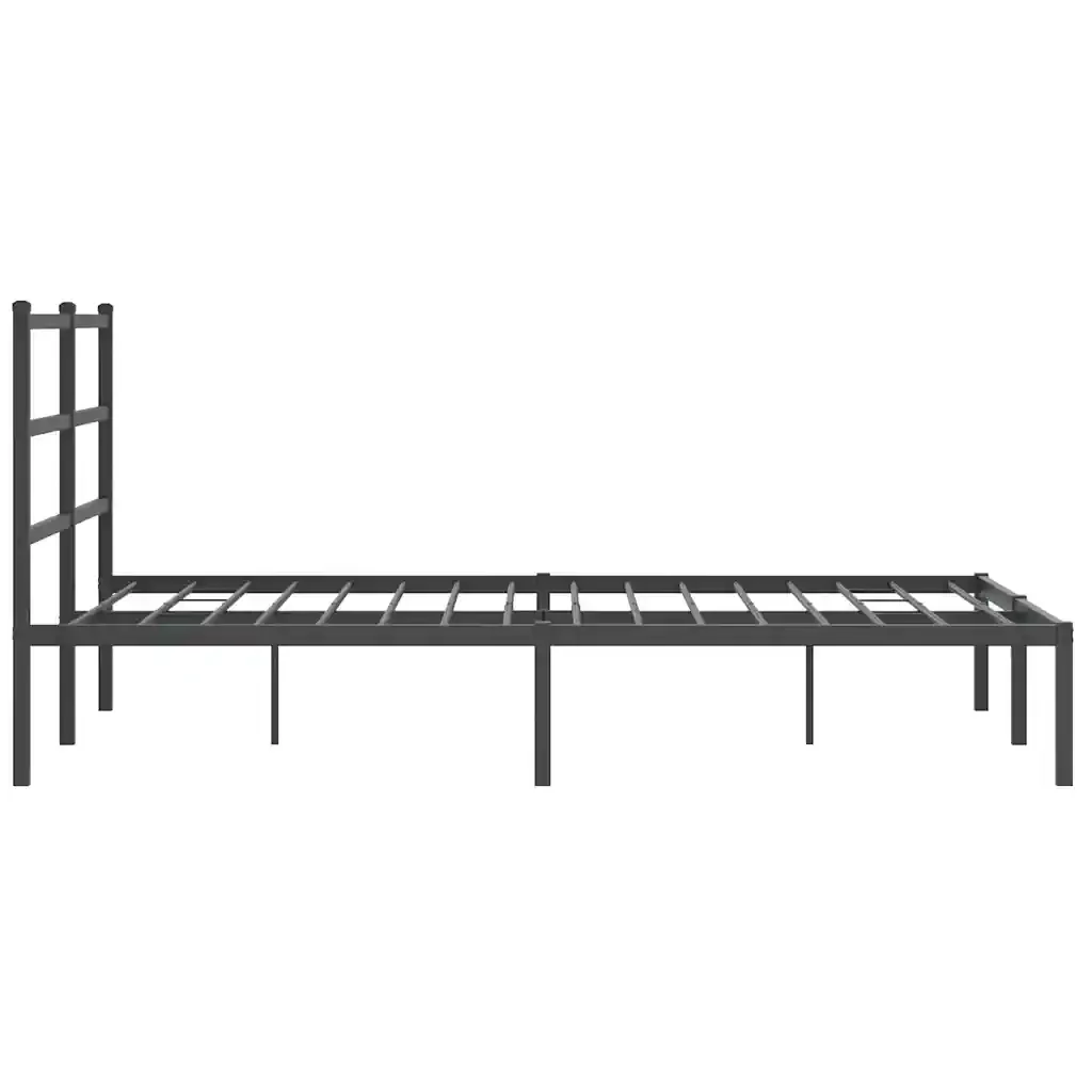 Letto matrimoniale | Letto per adulti | Giroletto con Testiera in Metallo Nero 140x200 cm - Image 6