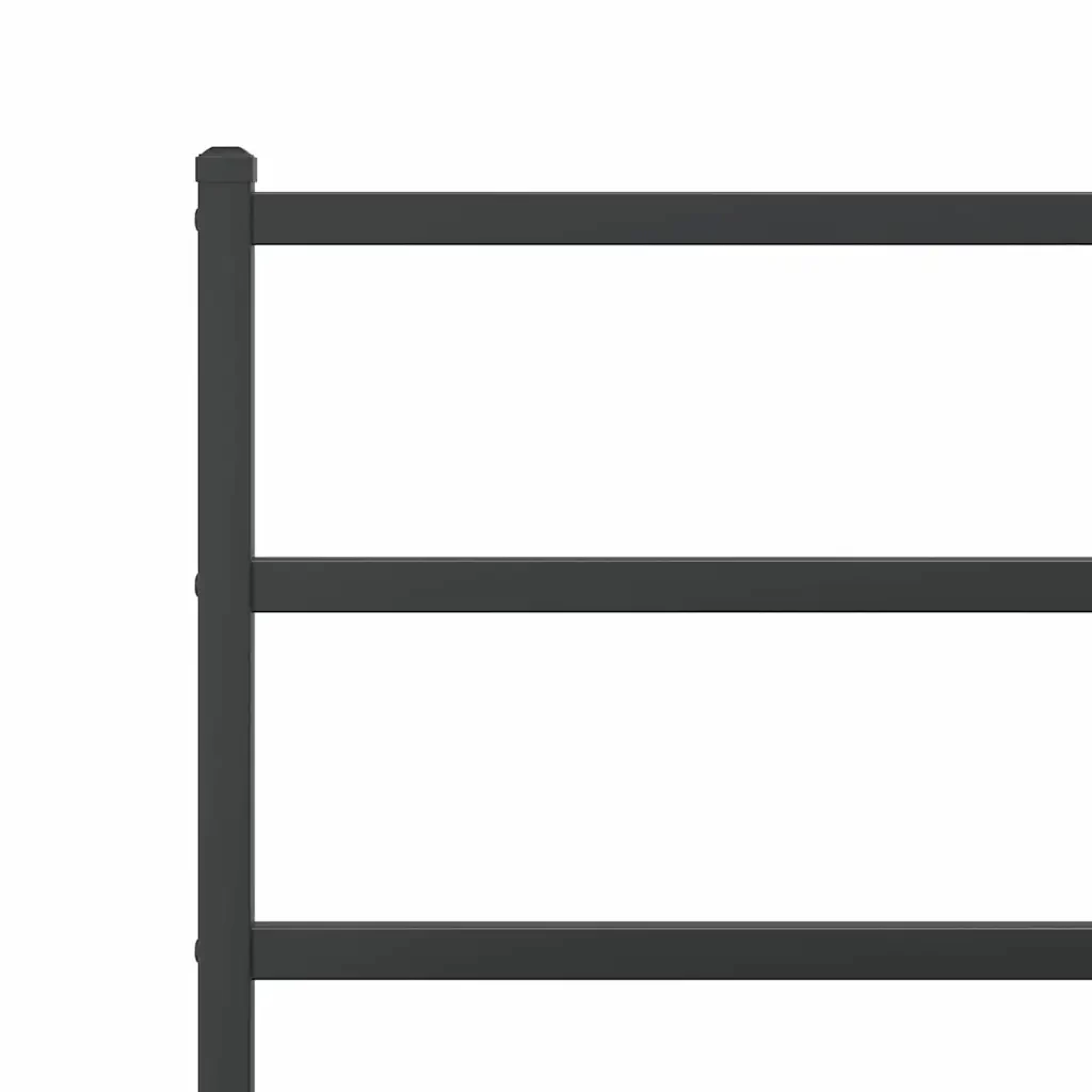 Letto matrimoniale | Letto per adulti | Giroletto con Testiera in Metallo Nero 140x200 cm - Image 8
