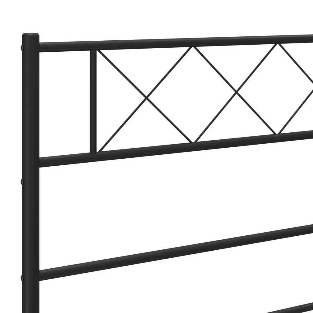 Letto matrimoniale | Letto per adulti | Giroletto con Testiera in Metallo Nero 140x200 cm - Image 8