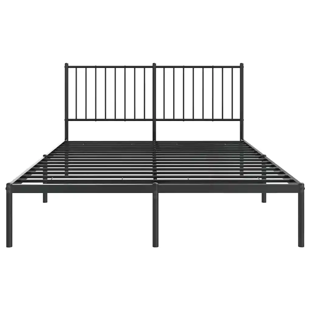 Letto matrimoniale | Letto per adulti | Giroletto con Testiera in Metallo Nero 140x200 cm - Image 5