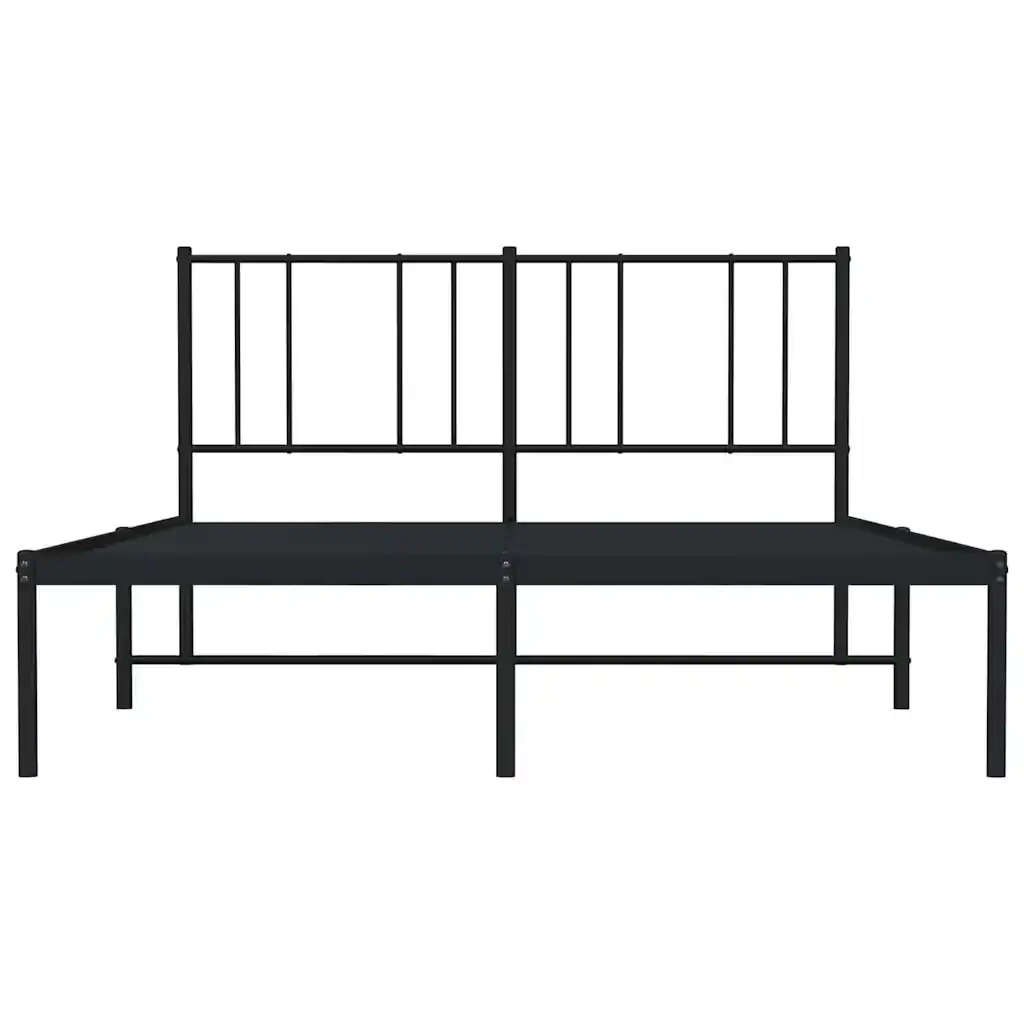 Letto matrimoniale | Letto per adulti | Giroletto con Testiera in Metallo Nero 140x200 cm - Image 6