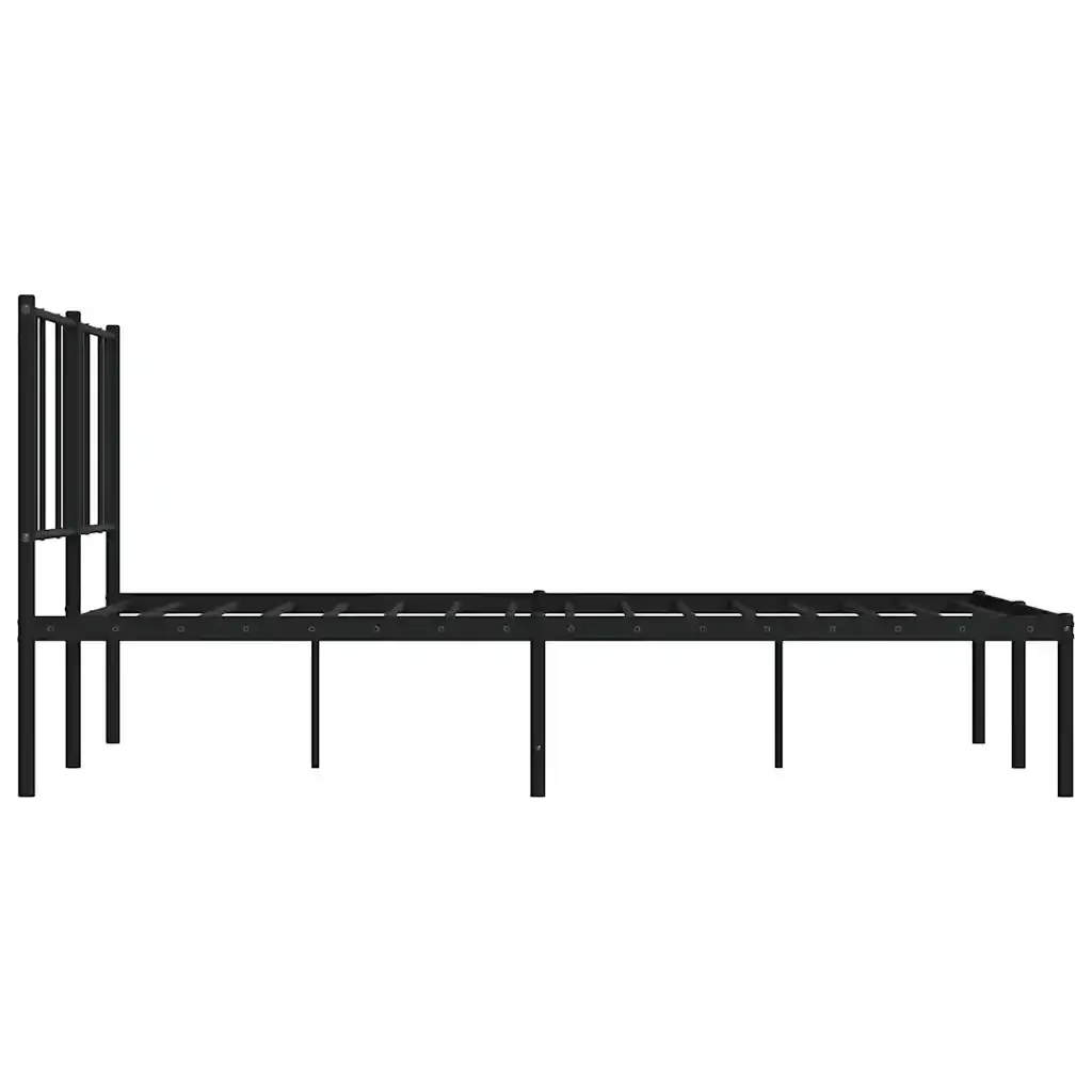 Letto matrimoniale | Letto per adulti | Giroletto con Testiera in Metallo Nero 140x200 cm - Image 7