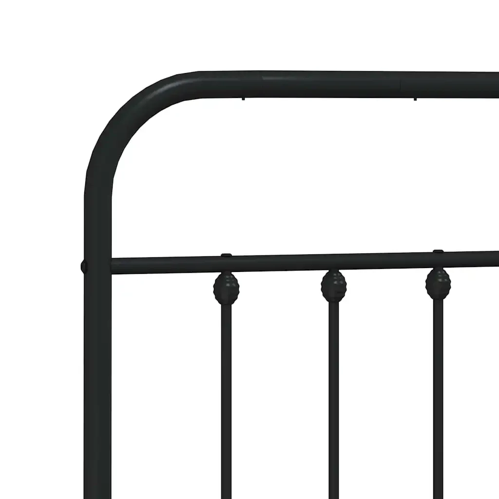 Letto matrimoniale | Letto per adulti | Giroletto con Testiera in Metallo Nero 150x200 cm - Image 9