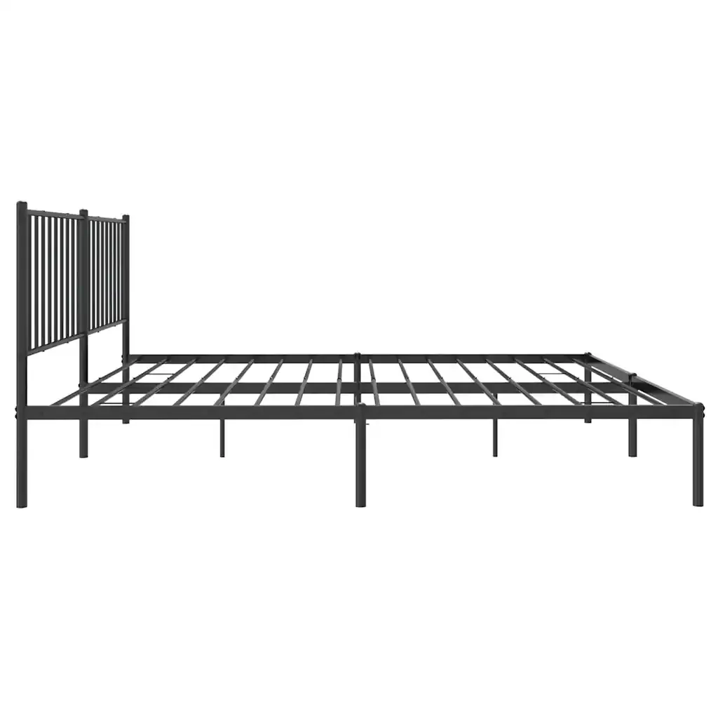 Letto matrimoniale | Letto per adulti | Giroletto con Testiera in Metallo Nero 160x200 cm - Image 6