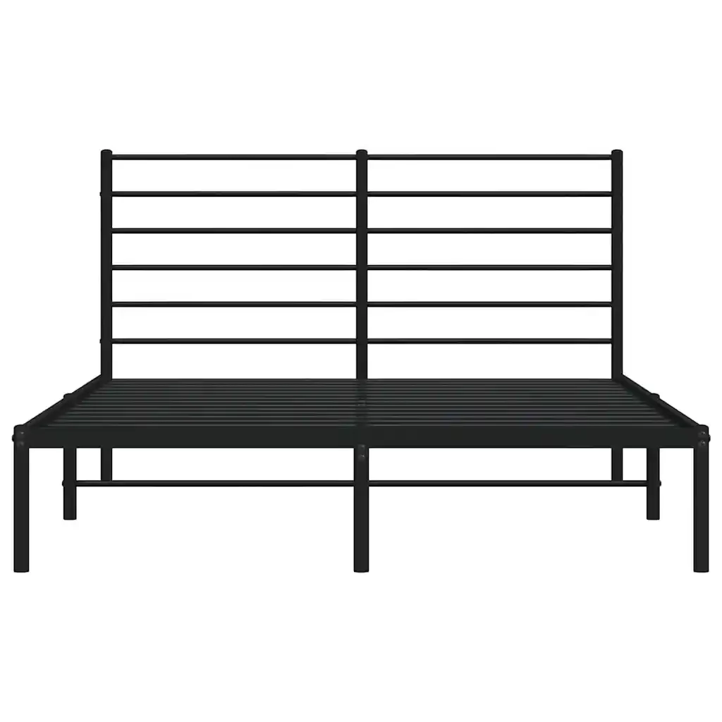 Letto matrimoniale | Letto per adulti | Giroletto con Testiera in Metallo Nero 160x200 cm - Image 6