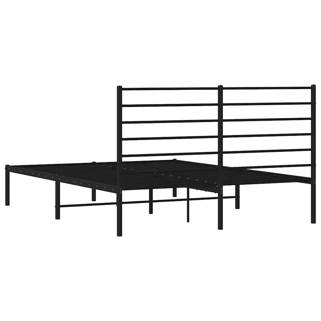 Letto matrimoniale | Letto per adulti | Giroletto con Testiera in Metallo Nero 160x200 cm - Image 8
