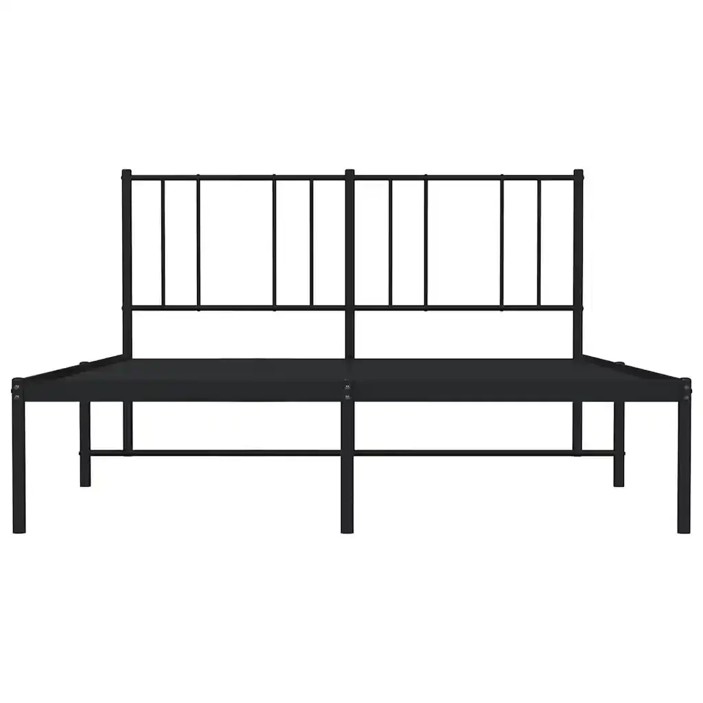 Letto matrimoniale | Letto per adulti | Giroletto con Testiera in Metallo Nero 160x200 cm - Image 6