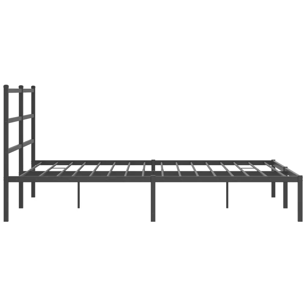 Letto matrimoniale | Letto per adulti | Giroletto con Testiera in Metallo Nero 160x200 cm - Image 6
