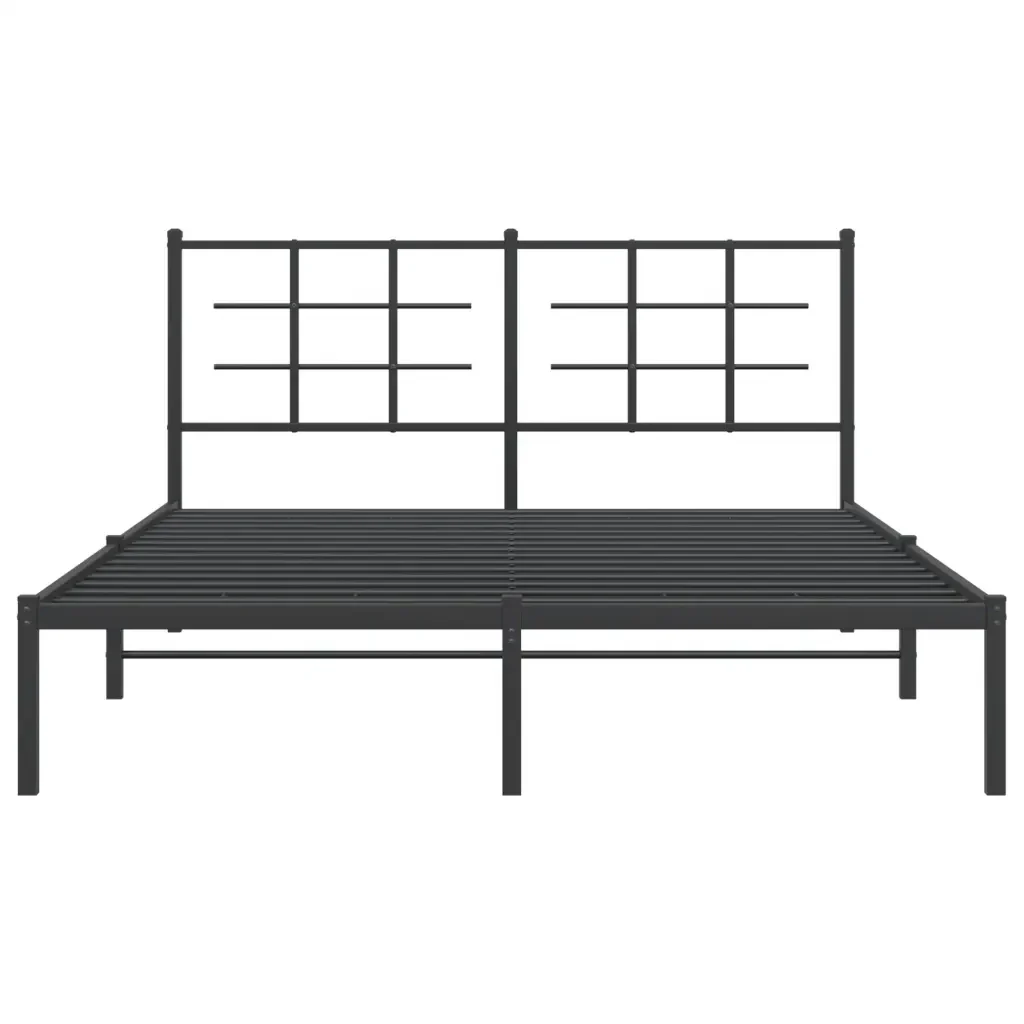 Letto matrimoniale | Letto per adulti | Giroletto con Testiera in Metallo Nero 160x200 cm - Image 5