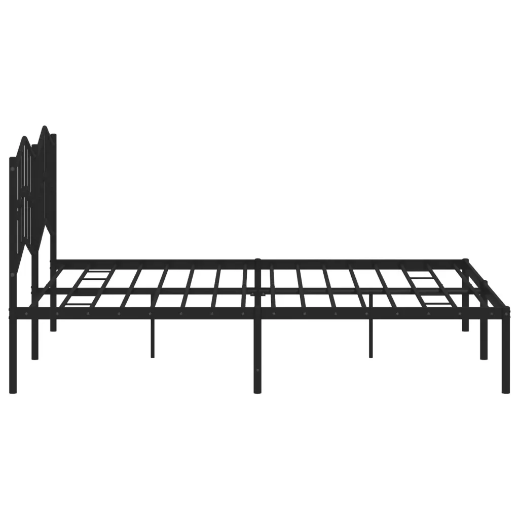 Letto matrimoniale | Letto per adulti | Giroletto con Testiera in Metallo Nero 180x200 cm - Image 6