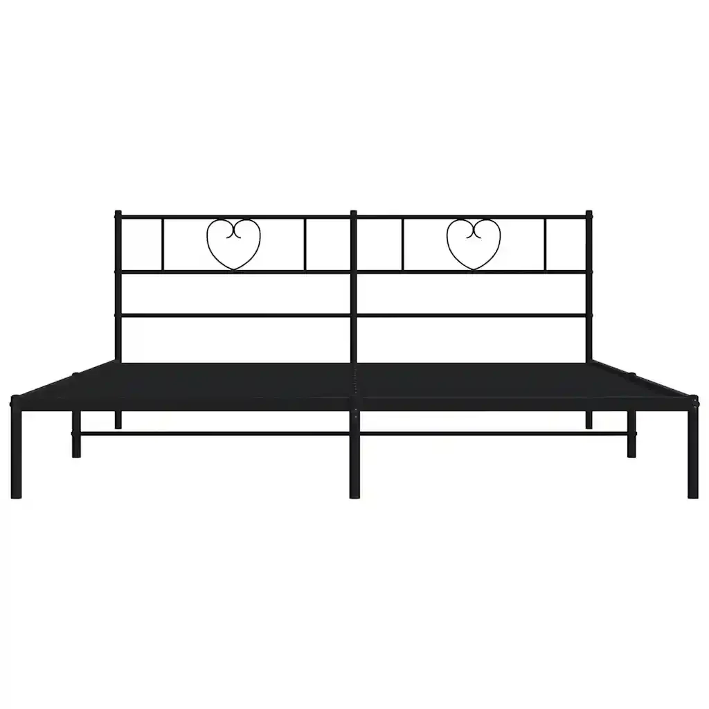 Letto matrimoniale | Letto per adulti | Giroletto con Testiera in Metallo Nero 180x200 cm - Image 5