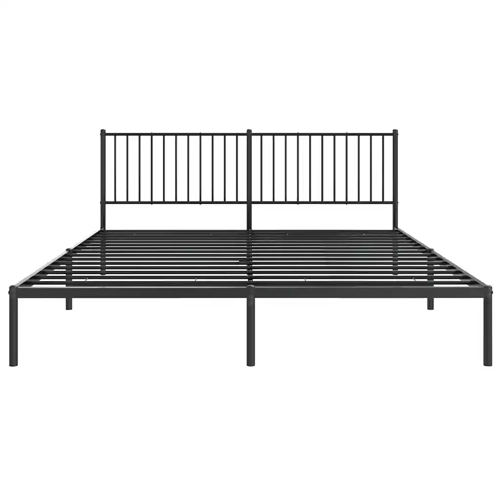 Letto matrimoniale | Letto per adulti | Giroletto con Testiera in Metallo Nero 180x200 cm - Image 5