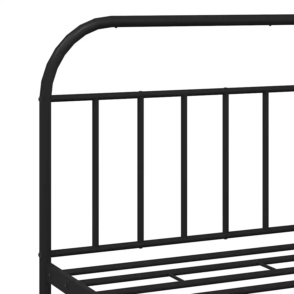Letto matrimoniale | Letto per adulti | Giroletto con Testiera in Metallo Nero 180x200 cm - Image 9