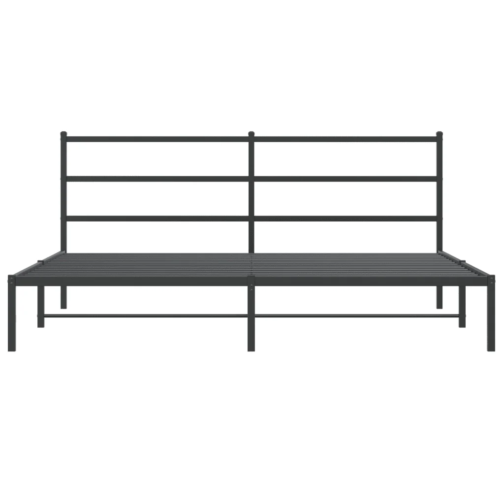 Letto matrimoniale | Letto per adulti | Giroletto con Testiera in Metallo Nero 180x200 cm - Image 5