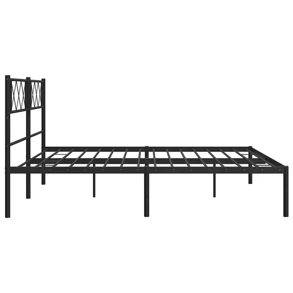 Letto matrimoniale | Letto per adulti | Giroletto con Testiera in Metallo Nero 183x213 cm - Image 7