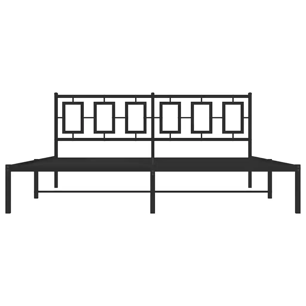 Letto matrimoniale | Letto per adulti | Giroletto con Testiera in Metallo Nero 183x213 cm - Image 5