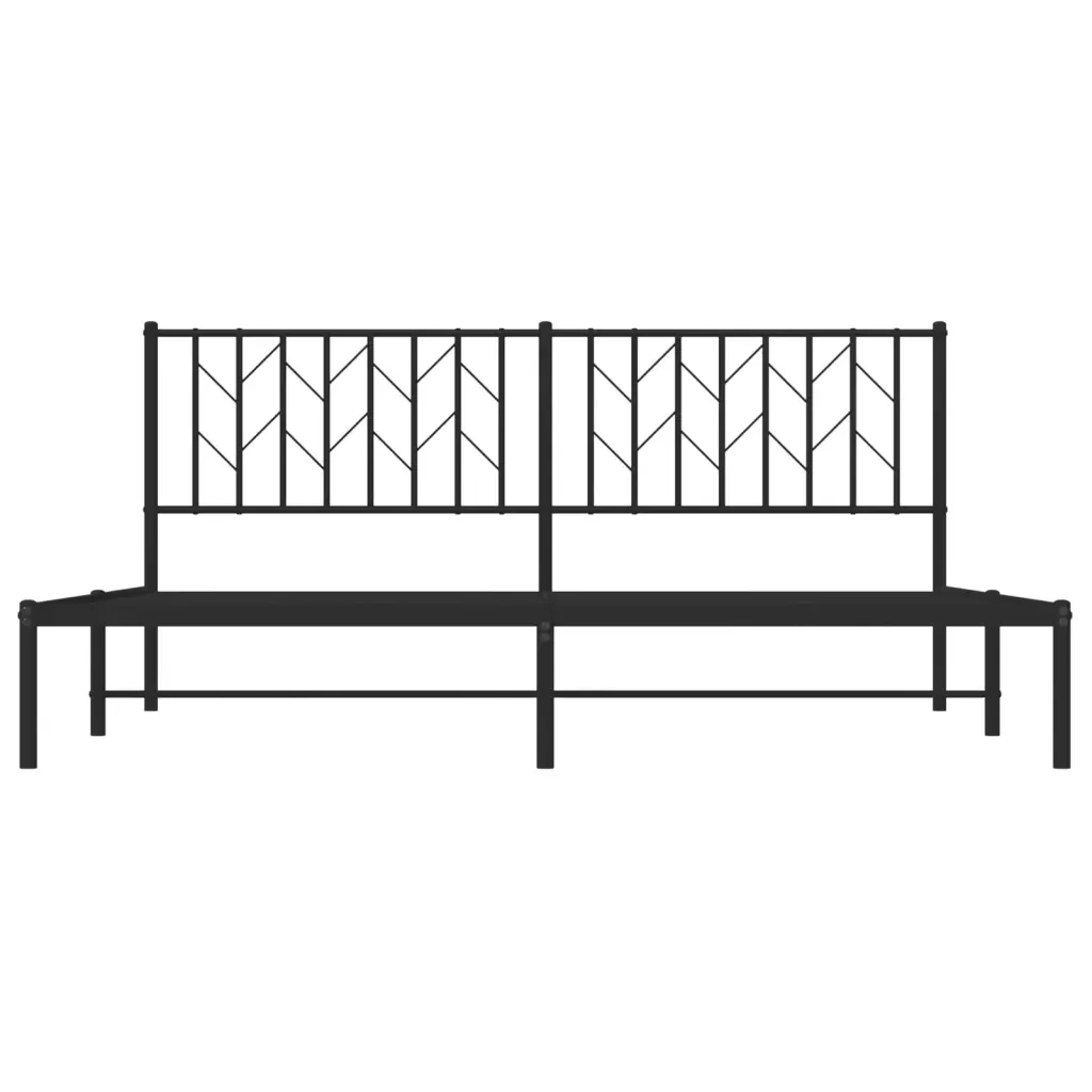 Letto matrimoniale | Letto per adulti | Giroletto con Testiera in Metallo Nero 183x213 cm - Image 5