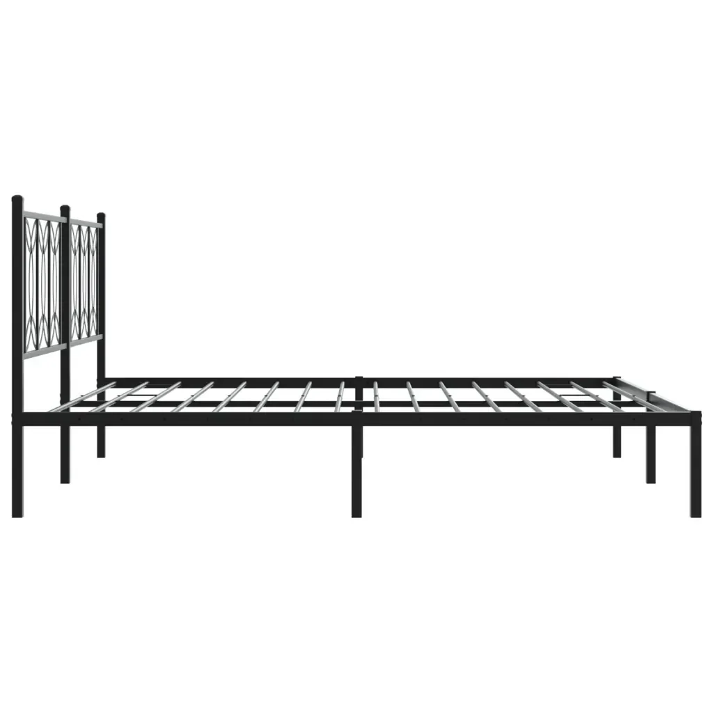 Letto matrimoniale | Letto per adulti | Giroletto con Testiera in Metallo Nero 183x213 cm - Image 5