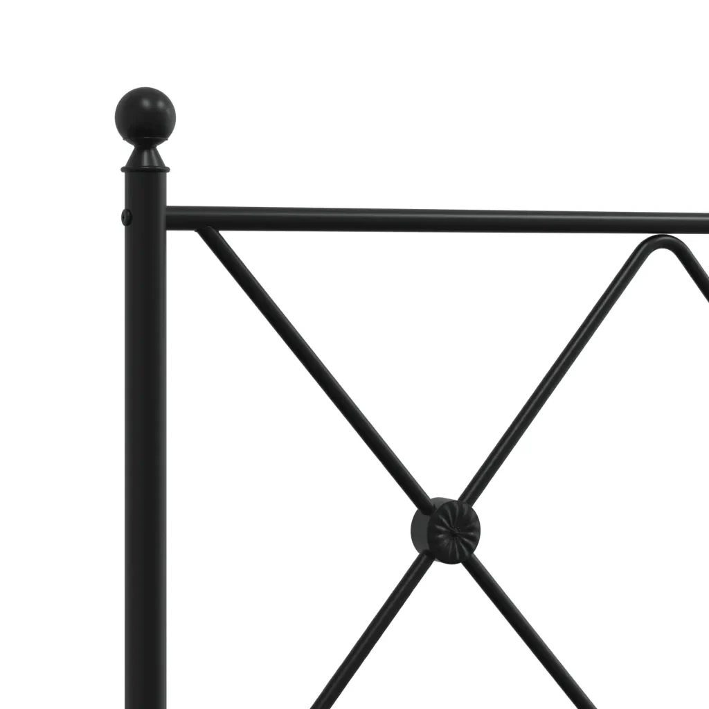 Letto matrimoniale | Letto per adulti | Giroletto con Testiera in Metallo Nero 183x213 cm - Image 7