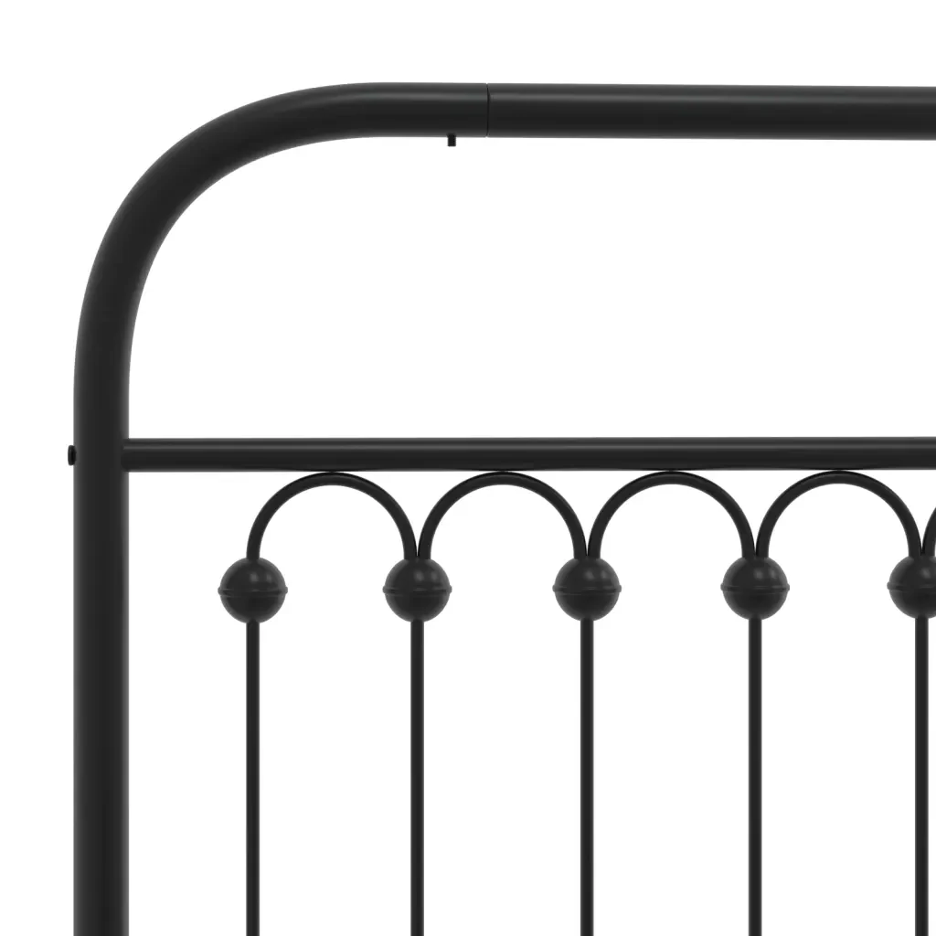 Letto matrimoniale | Letto per adulti | Giroletto con Testiera in Metallo Nero 183x213 cm - Image 7