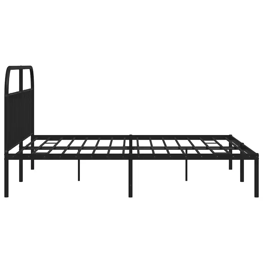 Letto matrimoniale | Letto per adulti | Giroletto con Testiera in Metallo Nero 193x203 cm - Image 7