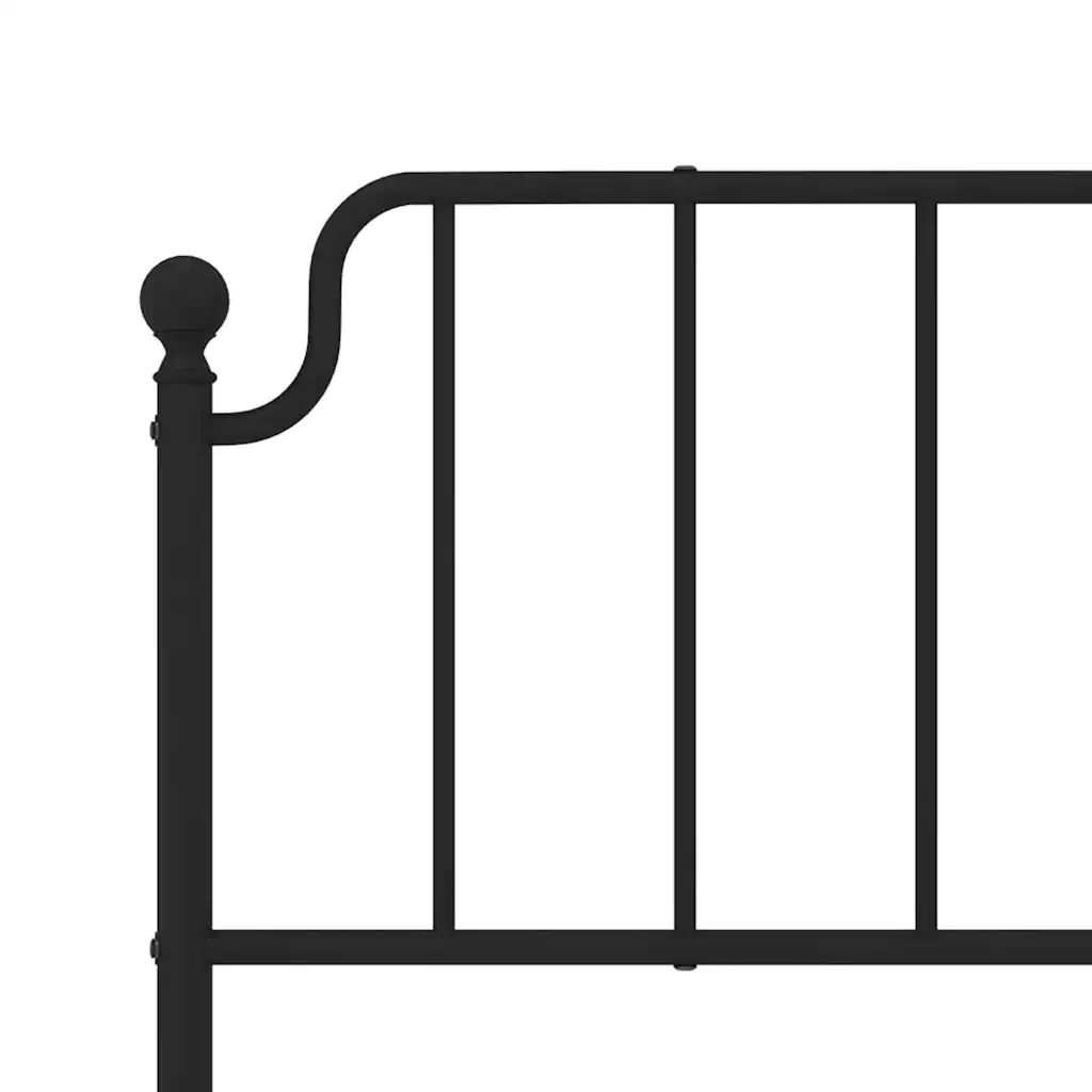 Letto matrimoniale | Letto per adulti | Giroletto con Testiera in Metallo Nero 193x203 cm - Image 9