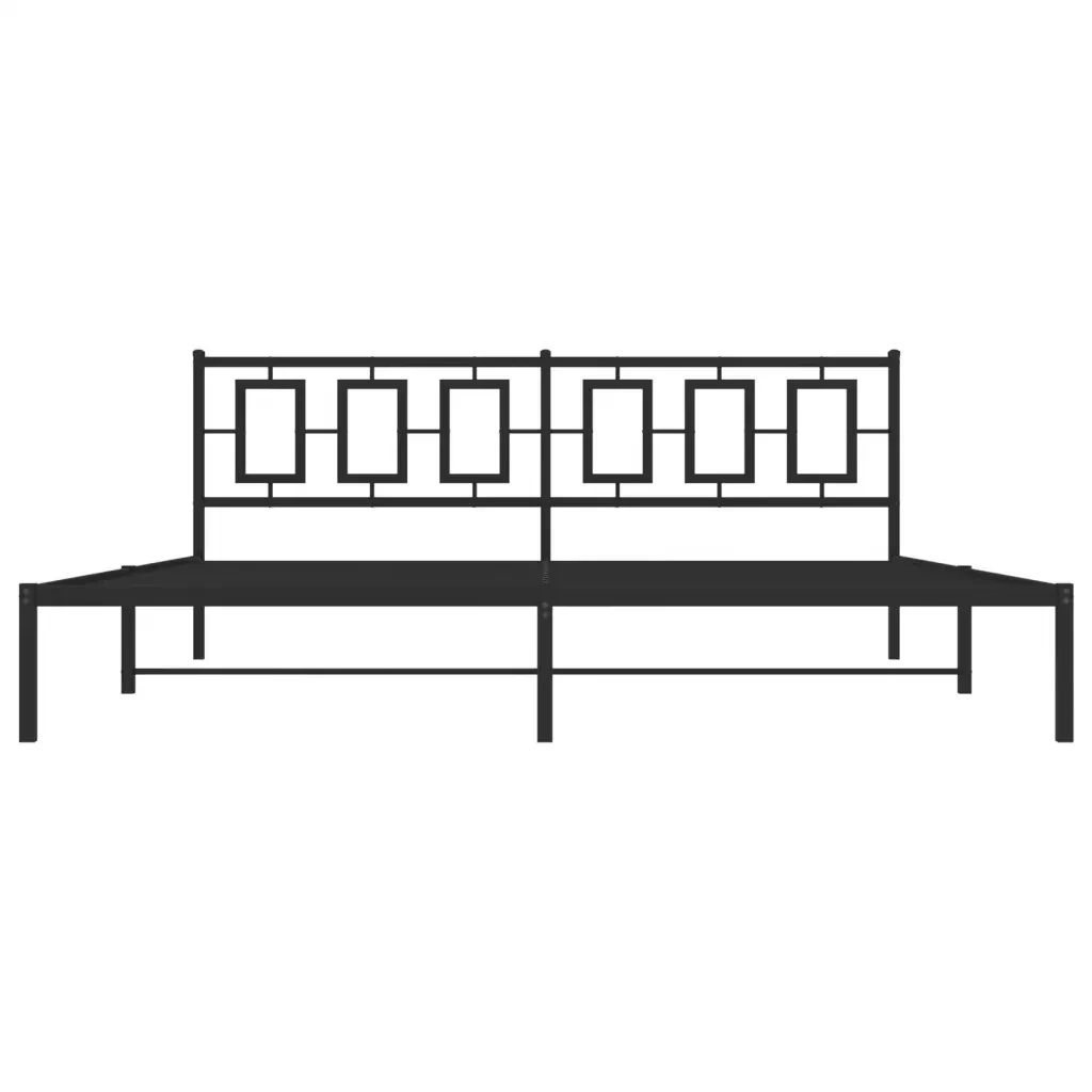 Letto matrimoniale | Letto per adulti | Giroletto con Testiera in Metallo Nero 193x203 cm - Image 5