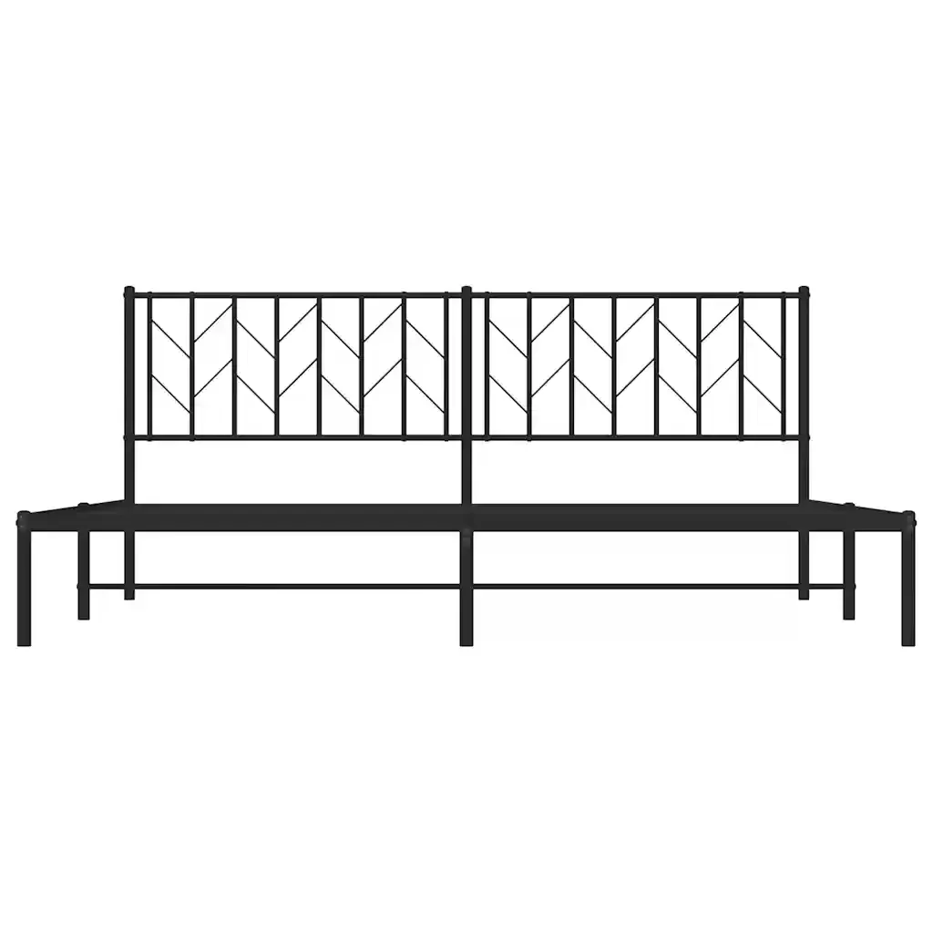 Letto matrimoniale | Letto per adulti | Giroletto con Testiera in Metallo Nero 193x203 cm - Image 6