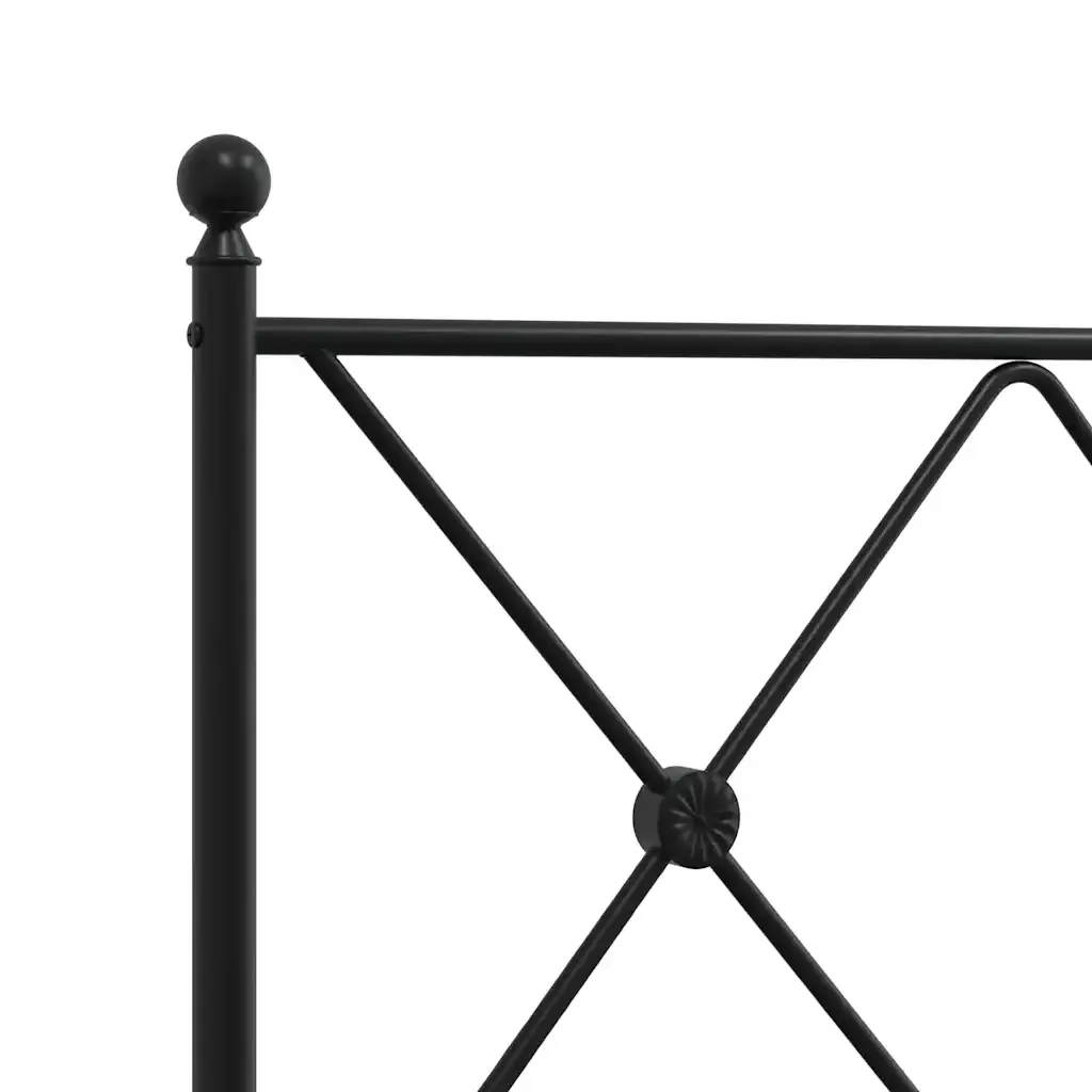 Letto matrimoniale | Letto per adulti | Giroletto con Testiera in Metallo Nero 193x203 cm - Image 7