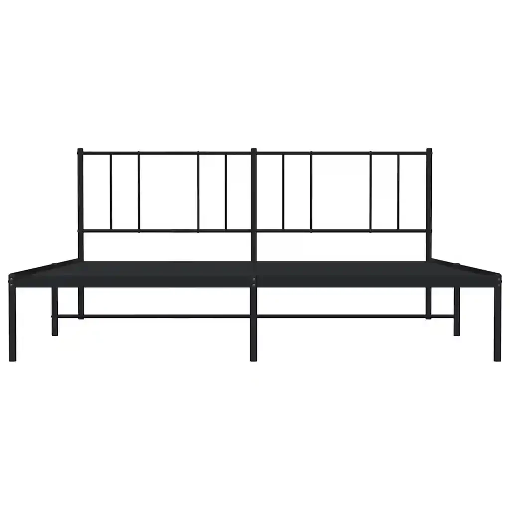 Letto matrimoniale | Letto per adulti | Giroletto con Testiera in Metallo Nero 193x203 cm - Image 6