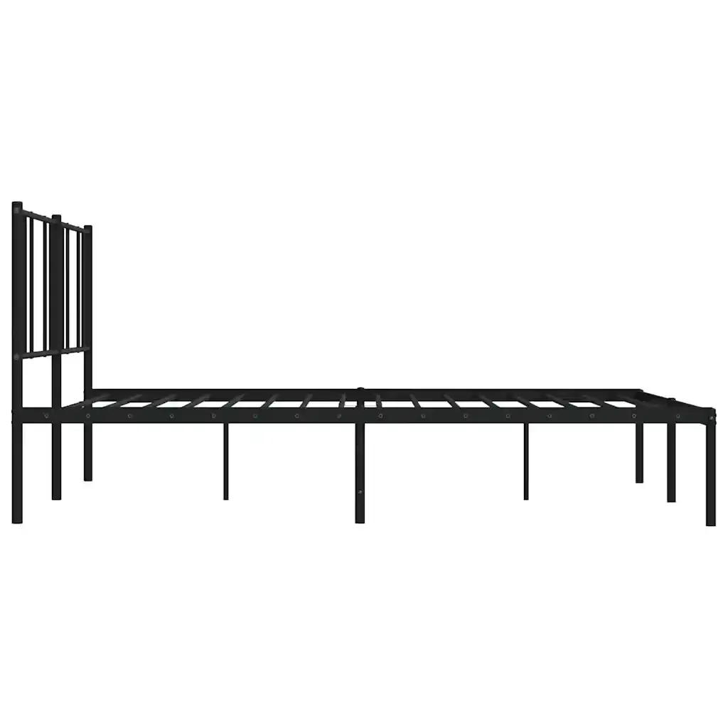Letto matrimoniale | Letto per adulti | Giroletto con Testiera in Metallo Nero 193x203 cm - Image 7