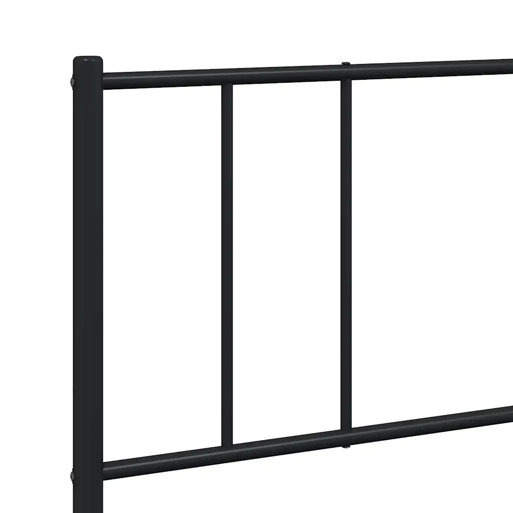 Letto matrimoniale | Letto per adulti | Giroletto con Testiera in Metallo Nero 193x203 cm - Image 9