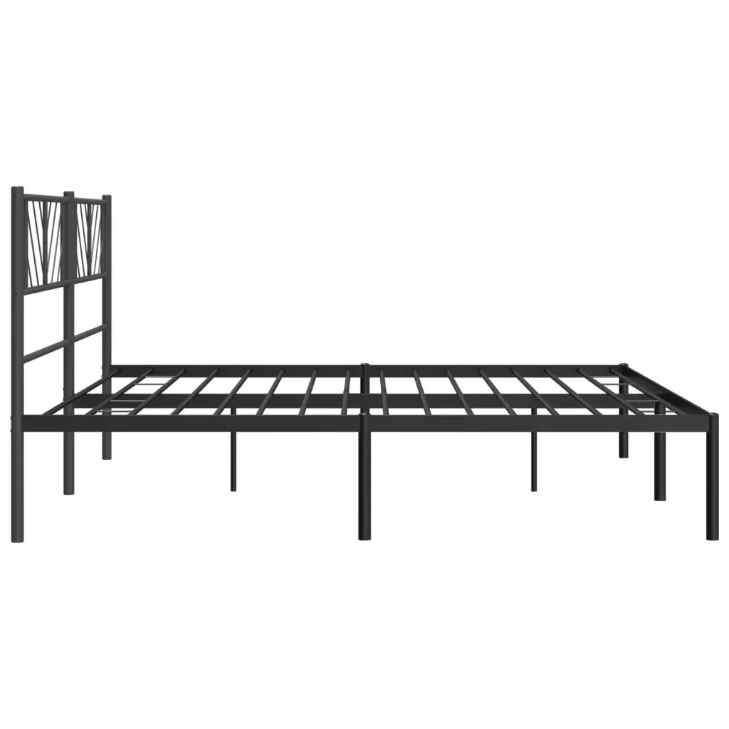 Letto matrimoniale | Letto per adulti | Giroletto con Testiera in Metallo Nero 200x200 cm - Image 6