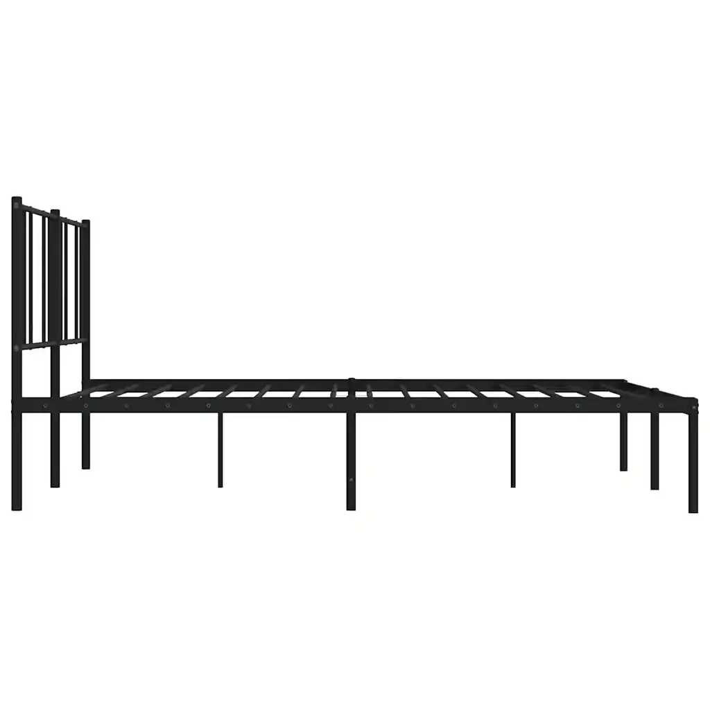 Letto matrimoniale | Letto per adulti | Giroletto con Testiera in Metallo Nero 200x200 cm - Image 7