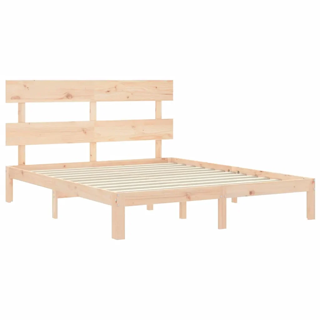 Letto matrimoniale | Letto per adulti | Giroletto con Testiera King Size in Legno Massello - Image 5