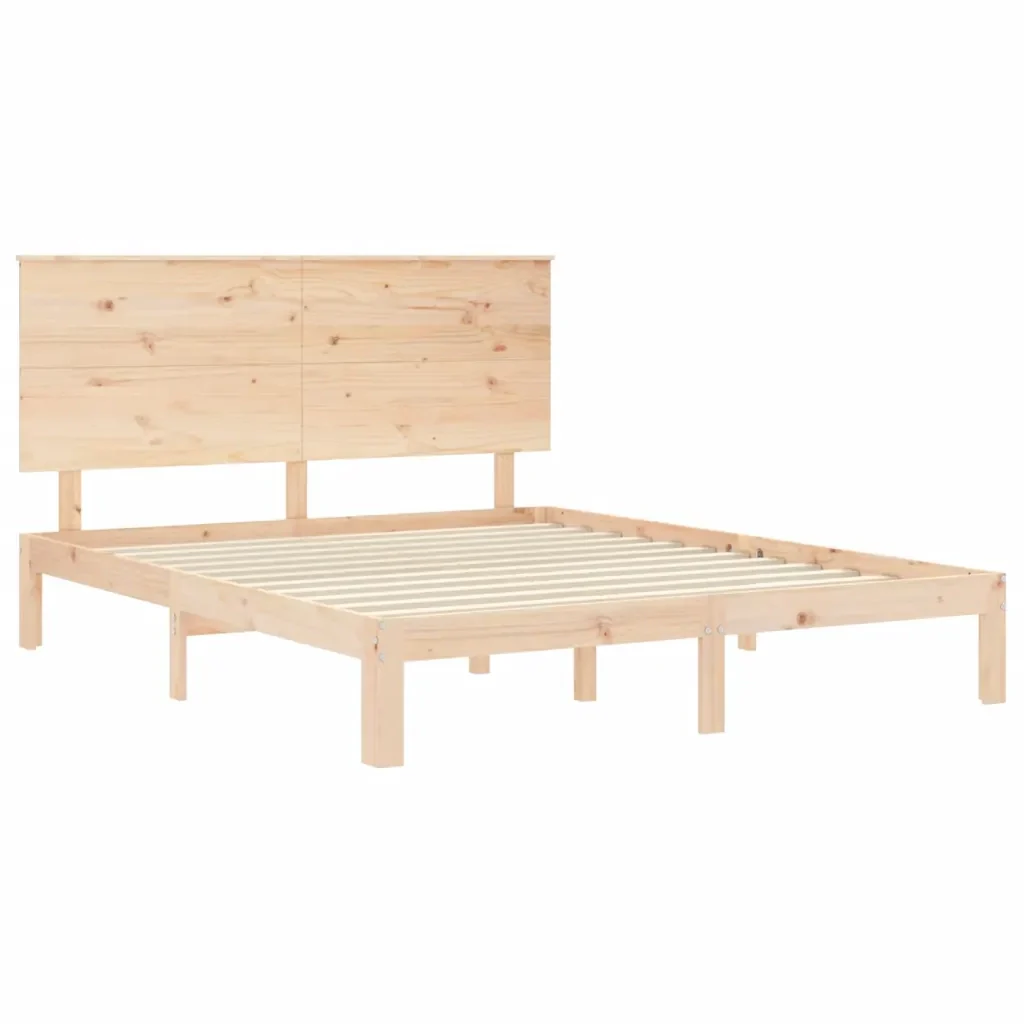Letto matrimoniale | Letto per adulti | Giroletto con Testiera King Size in Legno Massello - Image 5