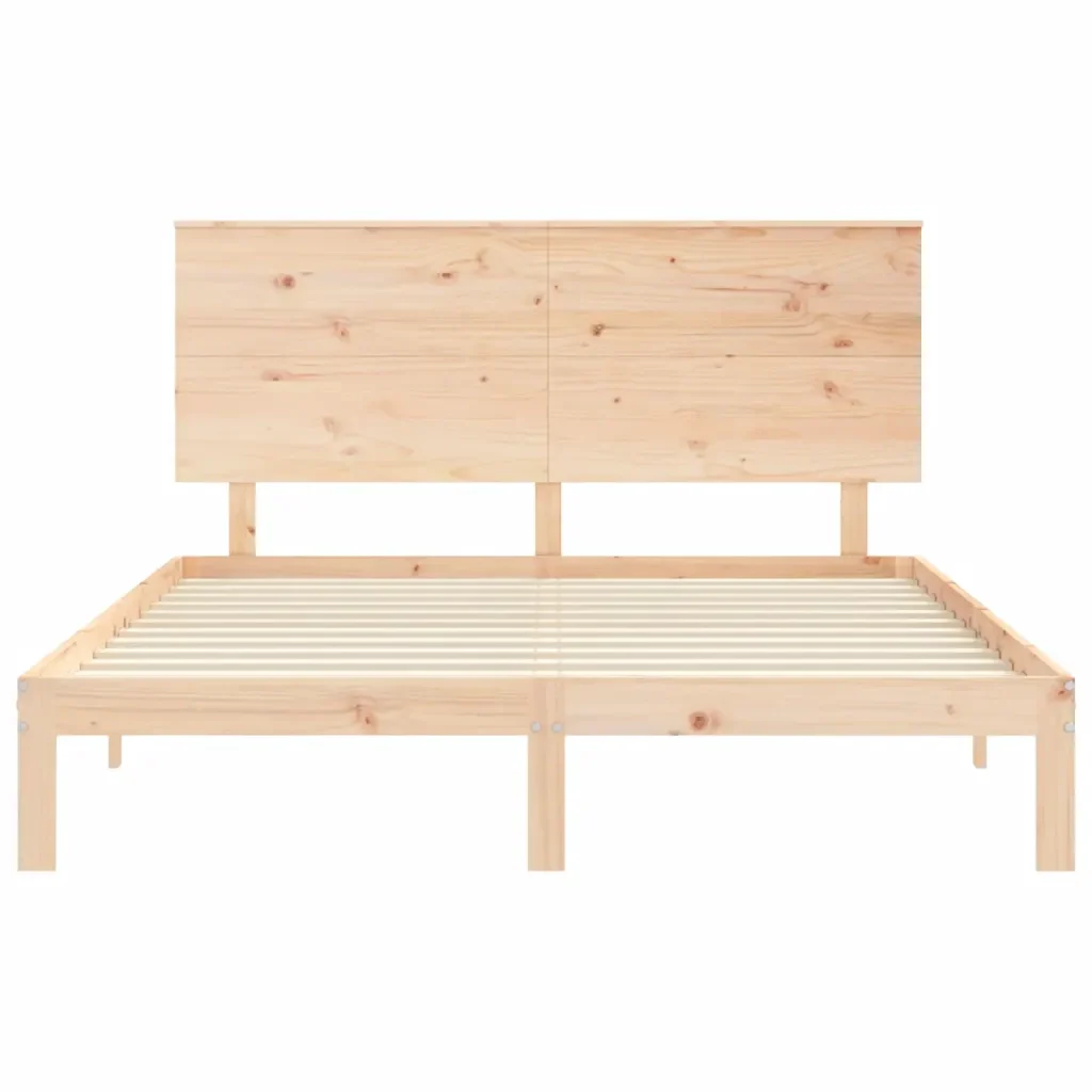 Letto matrimoniale | Letto per adulti | Giroletto con Testiera King Size in Legno Massello - Image 6