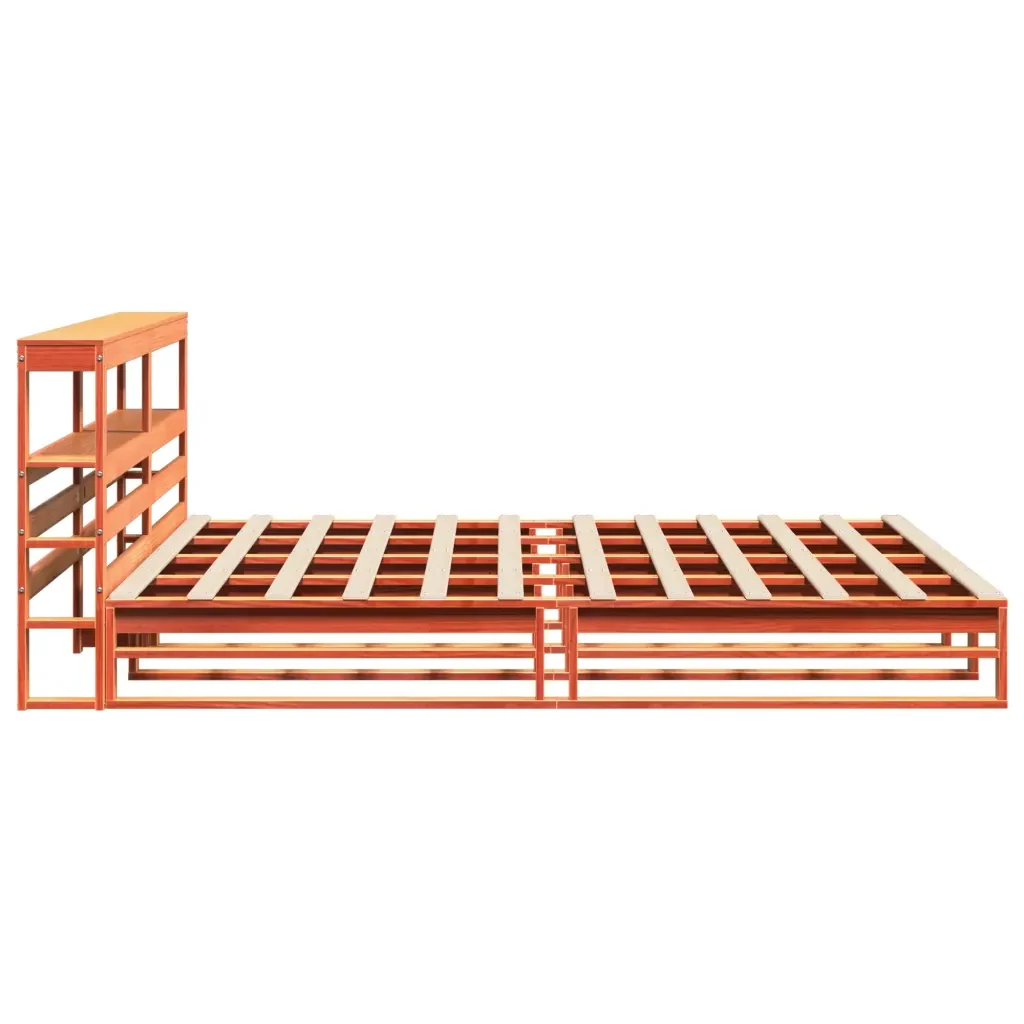 Letto matrimoniale | Letto per adulti | Giroletto con Testiera Marrone Cera 180x200 cm Massello Pino - Image 8