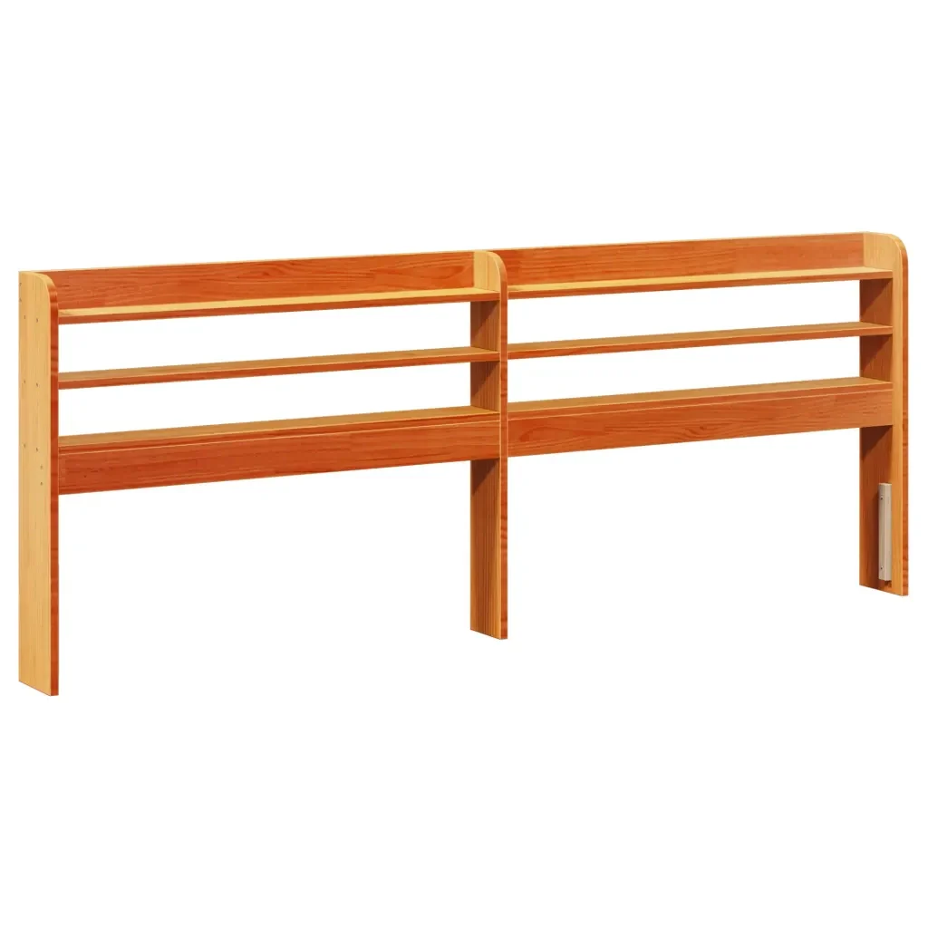 Letto matrimoniale | Letto per adulti | Giroletto con Testiera Marrone Cera 200x200 cm Massello Pino - Image 6