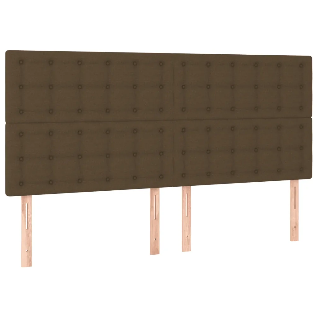 Letto matrimoniale | Letto per adulti | Giroletto con Testiera Marrone Scuro 180x200 cm in Tessuto - Image 9