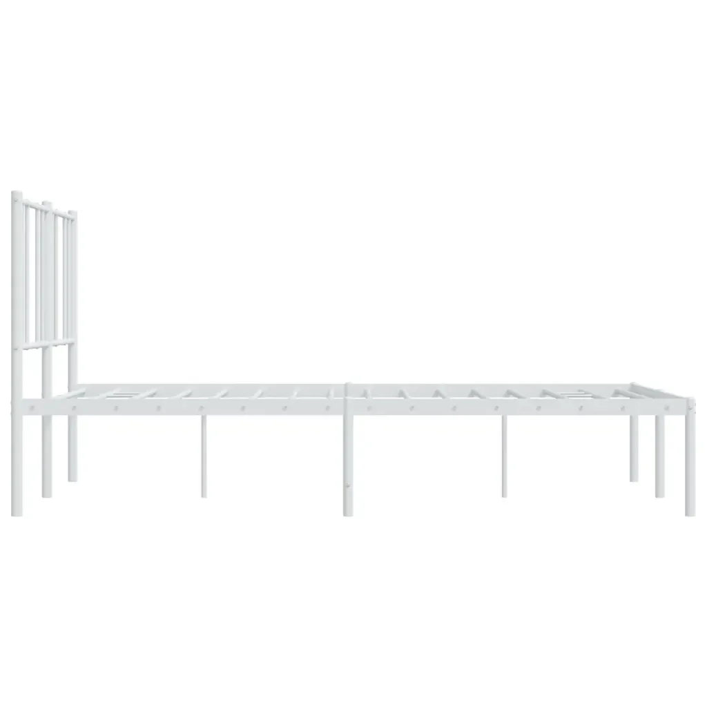 Letto matrimoniale | Letto per adulti | Giroletto con Testiera Metallo Bianco 140x190 cm - Image 7
