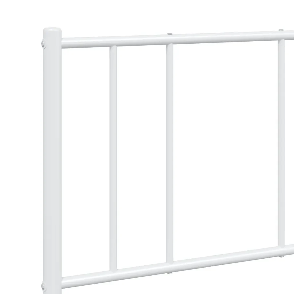 Letto matrimoniale | Letto per adulti | Giroletto con Testiera Metallo Bianco 140x190 cm - Image 9