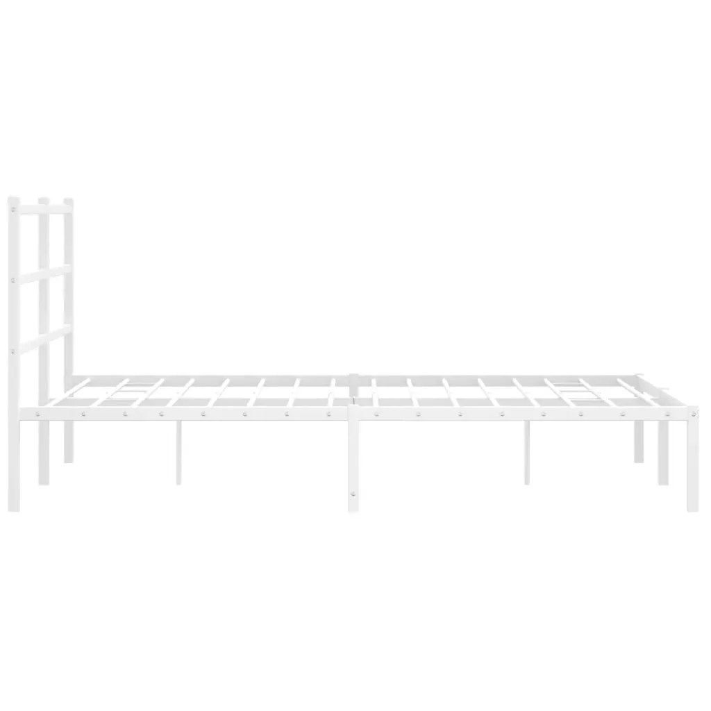 Letto matrimoniale | Letto per adulti | Giroletto con Testiera Metallo Bianco 140x190 cm - Image 6