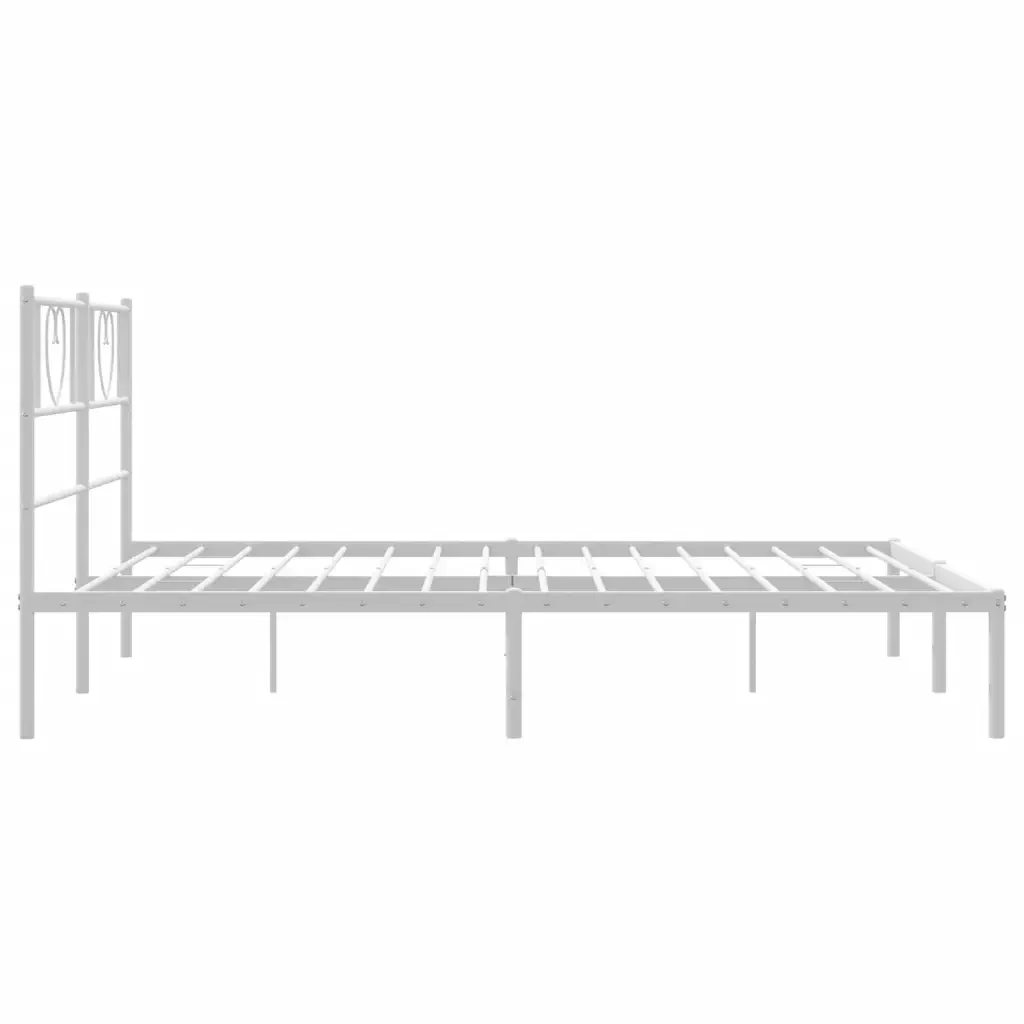 Letto matrimoniale | Letto per adulti | Giroletto con Testiera Metallo Bianco 140x190 cm - Image 6