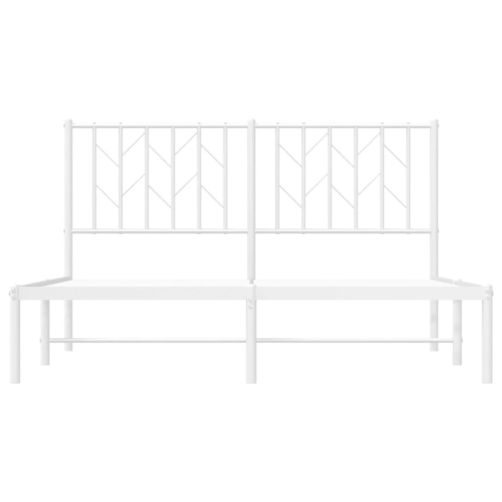 Letto matrimoniale | Letto per adulti | Giroletto con Testiera Metallo Bianco 140x190 cm - Image 5
